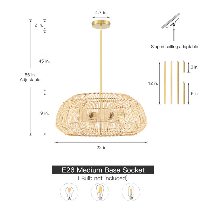 Bay Isle Home Tamil 4 Light Dimmable Geometric Chandelier & Reviews
